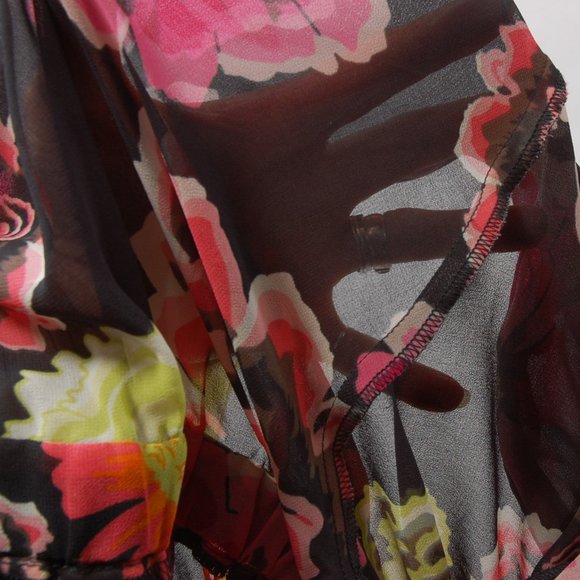 CAbi Gemini #400 Black & Floral Semi-Sheer Top - Picture 5 of 5